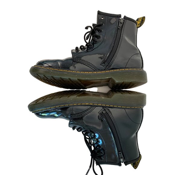 Dr. Martens Junior 1460 J Patent Leather Combat Boots Size 4 M / 5 L GUC 7482 - Picture 13 of 15
